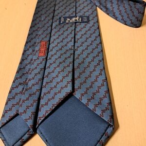 Hermes Zigzag Blue and Red Tie